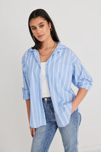 Load image into Gallery viewer, California Blue Stripe Poplin Shirt

