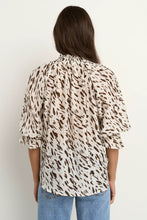 Load image into Gallery viewer, Certainty White Chocolate Animal Shirred Neck SS Top / White Animal
