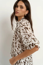 Load image into Gallery viewer, Certainty White Chocolate Animal Shirred Neck SS Top / White Animal
