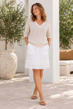 Load image into Gallery viewer, Ruffle Hem Skirt White

