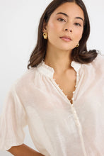 Load image into Gallery viewer, Closure Ivory Sheer High Neck SS Top
