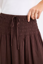 Load image into Gallery viewer, Byron Chocolate Linen Shirred Waist Maxi
