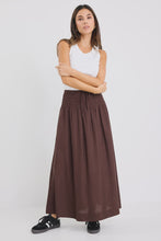 Load image into Gallery viewer, Byron Chocolate Linen Shirred Waist Maxi

