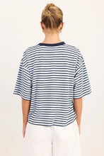 Load image into Gallery viewer, Cohesion Ice Blue Oversized Contrast Binding Boxy SS Tee
