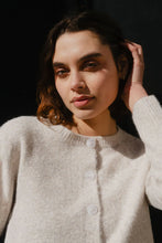 Load image into Gallery viewer, Crest Oat Marle Crewneck Cardigan
