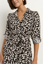 Load image into Gallery viewer, Cyprus Black Leaves LS Shirt Midi Dress
