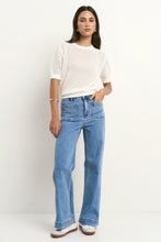 Load image into Gallery viewer, Dapple Ivory Boxy Knit Lace Tee
