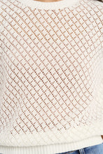 Load image into Gallery viewer, Dapple Ivory Boxy Knit Lace Tee
