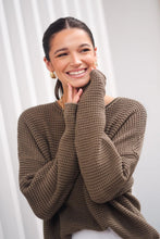 Load image into Gallery viewer, Dawn Soft Khaki Crochet Knit
