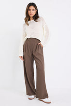 Load image into Gallery viewer, Instinctive Chocolate Twill Wide Leg Pant
