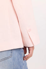 Load image into Gallery viewer, Diploma Soft Pink Linen Two Button Vent Sleeve Blazer
