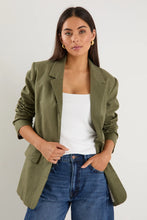Load image into Gallery viewer, Dock Soft Khaki Ramie Rolled Sleeve Blazer
