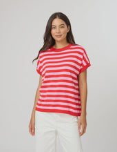 Load image into Gallery viewer, Gwen Tee Pink/Red Stripe
