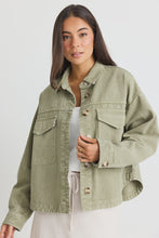 Load image into Gallery viewer, Echo Khaki Patch Pocket Denim Jacket
