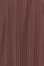 Load image into Gallery viewer, Embrace Chocolate Self Stripe Shirred Neck LS Top
