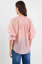 Load image into Gallery viewer, Encounter Blush Textured SS Gathered Button Front Top
