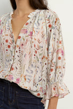 Load image into Gallery viewer, Encounter Cream Floral Button Front Top
