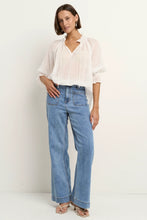 Load image into Gallery viewer, Expedition Ivory Ramie Shirred Neck Top
