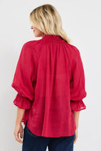 Load image into Gallery viewer, Expedition Raspberry  shirred Neck Short Sleeve Top

