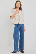 Load image into Gallery viewer, Fasten Natural Linen Tie Front Shirt Natural

