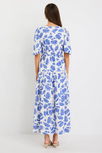 Load image into Gallery viewer, Fluent Blue Lotus Flutter Sleeve Maxi Dress
