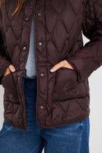 Load image into Gallery viewer, Frankly Chocolate Boxy Snap Front Puffer
