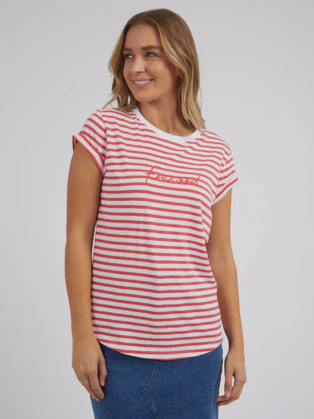 Signature Stripe Tee Crimson