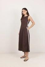 Load image into Gallery viewer, Future Dark Chocolate Linen Sleeveless Midi Dress - Dark Chocolate

