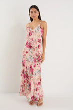 Load image into Gallery viewer, Galore Painted Rose Bias Ruffle Slip Maxi Dress
