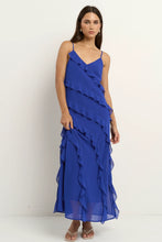 Load image into Gallery viewer, Galore Flame Bias Ruffle Slip Maxi

