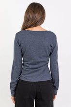 Load image into Gallery viewer, Groove Charcoal Long Sleeve Knit Top
