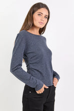 Load image into Gallery viewer, Groove Charcoal Long Sleeve Knit Top
