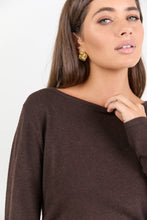 Load image into Gallery viewer, Groove Chocolate Long Sleeve Knit Top

