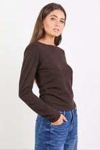 Load image into Gallery viewer, Groove Chocolate Long Sleeve Knit Top
