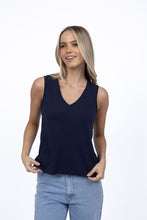 Load image into Gallery viewer, Kaia V Neck Tank Navy

