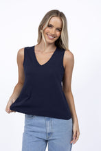 Load image into Gallery viewer, Kaia V Neck Tank Navy
