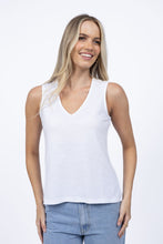 Load image into Gallery viewer, Kaia V Neck Tank White
