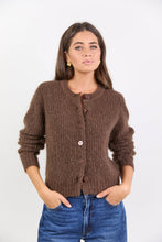 Load image into Gallery viewer, Highlight Chocolate Mohair Blend Cardigan
