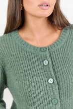 Load image into Gallery viewer, Highlight Sage Mohair Blend Crewneck Cardigan
