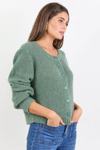 Load image into Gallery viewer, Highlight Sage Mohair Blend Crewneck Cardigan
