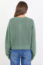 Load image into Gallery viewer, Highlight Sage Mohair Blend Crewneck Cardigan
