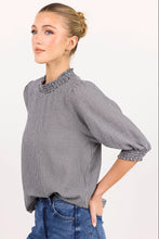 Load image into Gallery viewer, Influential Black White Mini Gingham High Neck Top
