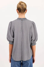 Load image into Gallery viewer, Influential Black White Mini Gingham High Neck Top
