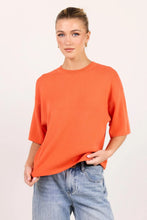 Load image into Gallery viewer, Intrepid Blood Orange Relaxed Knit Tee - Blood Orange
