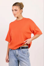 Load image into Gallery viewer, Intrepid Blood Orange Relaxed Knit Tee - Blood Orange
