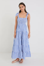 Load image into Gallery viewer, Isabella Bright Blue Stripe Strappy Tiered Maxi Dress
