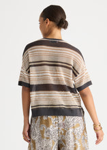 Load image into Gallery viewer, Stripe Lace Top Graphite
