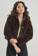 Load image into Gallery viewer, Lodge Chocolate Faux Fur Jacket

