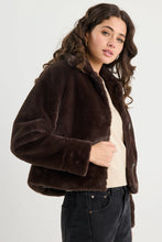 Load image into Gallery viewer, Lodge Chocolate Faux Fur Jacket
