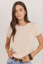 Load image into Gallery viewer, Lunar Stone Crewneck Rib Cuff Detail Tee
